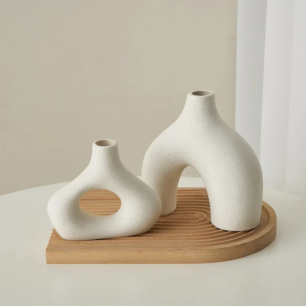 2-Piece Matte Nordic Ceramic Vase Set – view 2