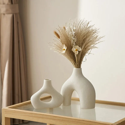 2-Piece Matte Nordic Ceramic Vase Set – view 3