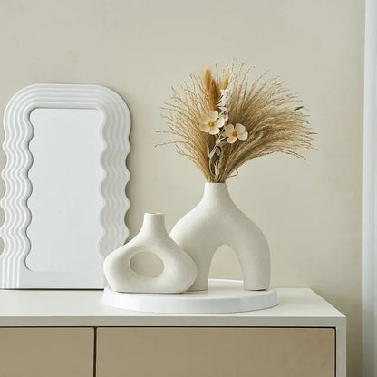 2-Piece Matte Nordic Ceramic Vase Set – view 4