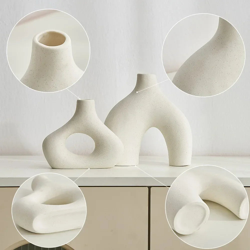 2-Piece Matte Nordic Ceramic Vase Set – view 6