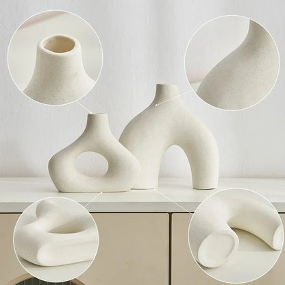 2-Piece Matte Nordic Ceramic Vase Set – view 6