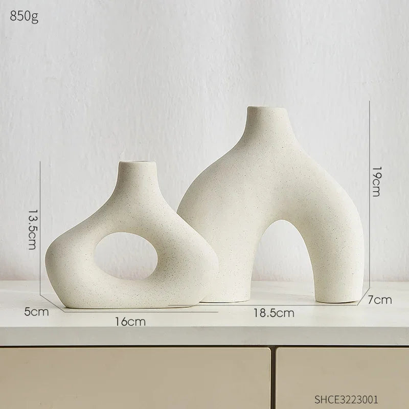 2-Piece Matte Nordic Ceramic Vase Set – view 7