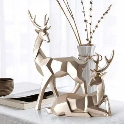 2-piece resin deer statue set