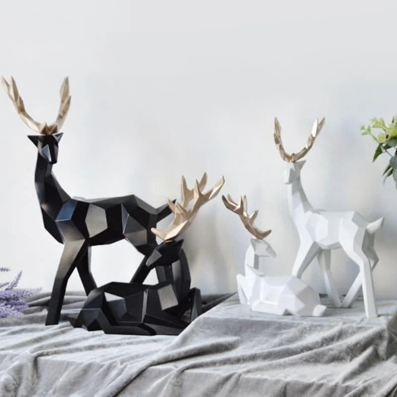 2-piece resin deer statue set – view 3