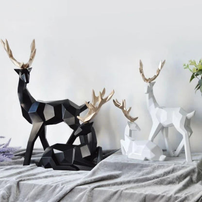 2-piece resin deer statue set – view 3