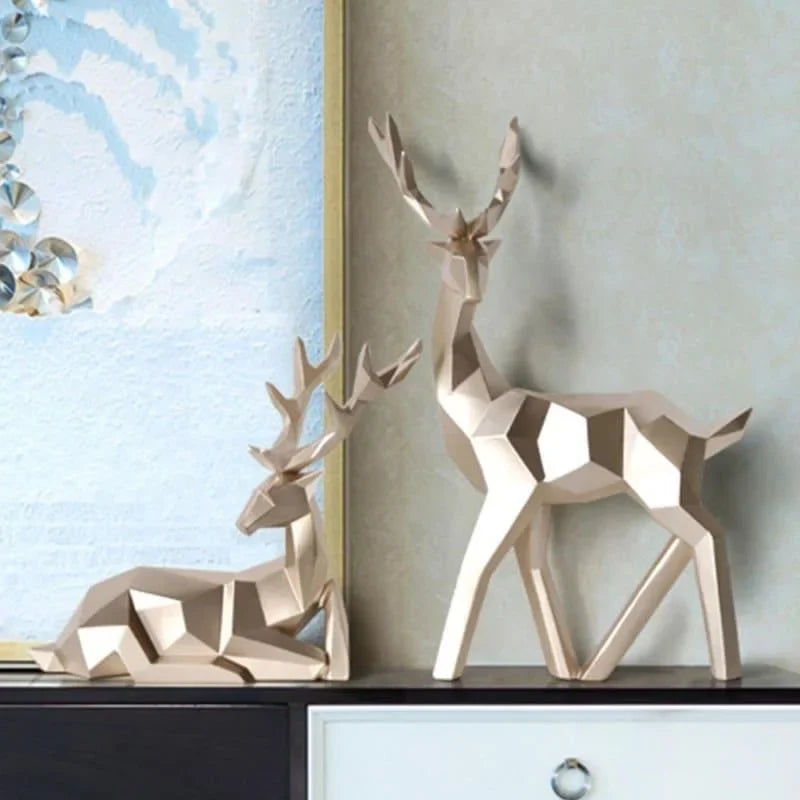 2-piece resin deer statue set – view 4