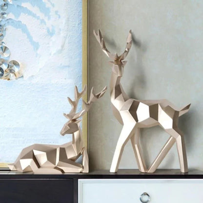 2-piece resin deer statue set – view 4