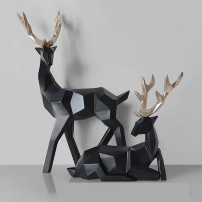 2-piece resin deer statue set – view 5