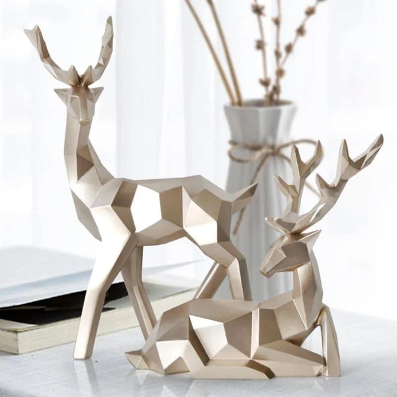2-piece resin deer statue set – view 8