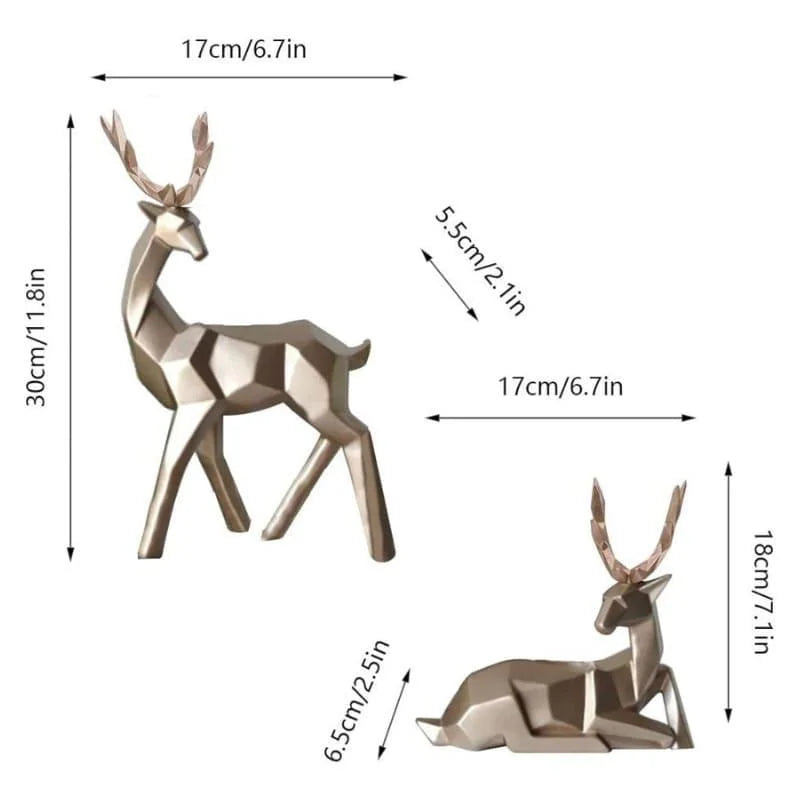 2-piece resin deer statue set – view 16