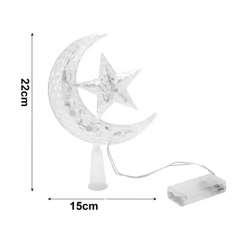 22cm Moon & Star LED Christmas Tree Topper – view 3