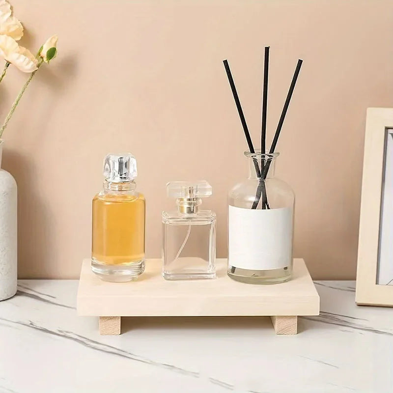 23cm Rectangular Natural Wood Decorative Tray