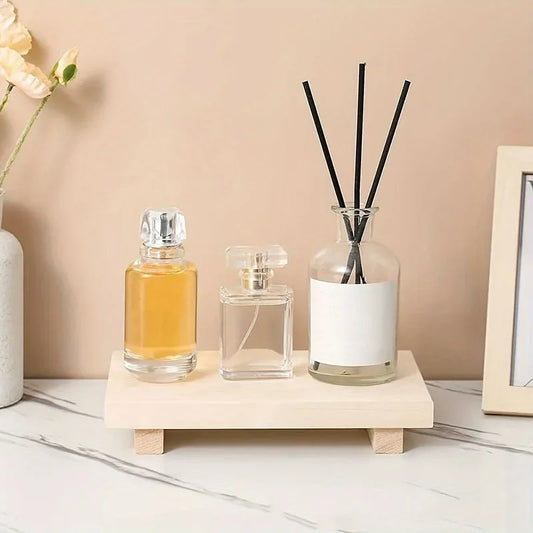 23cm Rectangular Natural Wood Decorative Tray