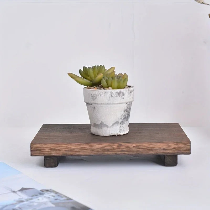 23cm Rectangular Natural Wood Decorative Tray – view 3
