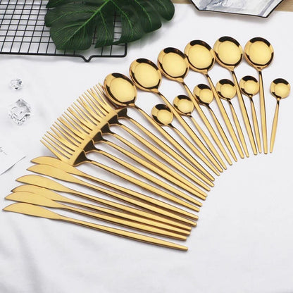 24-piece stainless steel flatware set with case – view 2