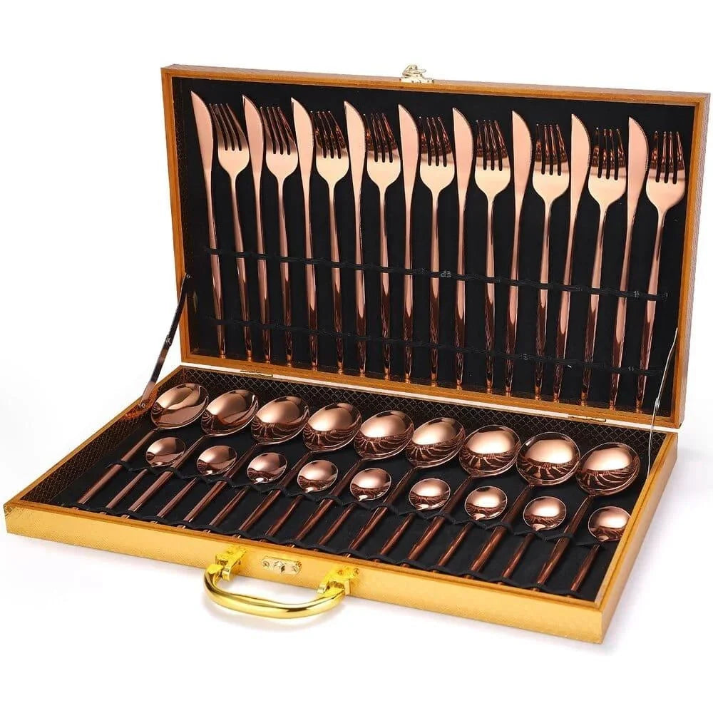 24-piece stainless steel flatware set with case – view 12