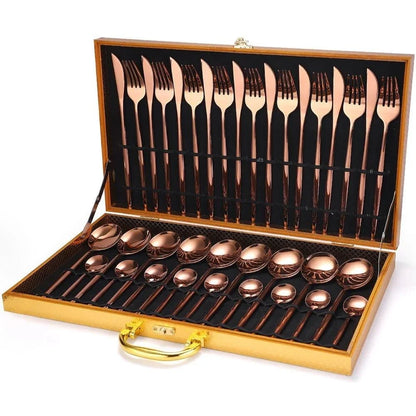 24-piece stainless steel flatware set with case – view 12