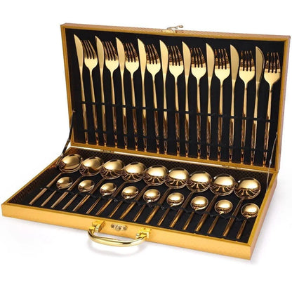 24-piece stainless steel flatware set with case – view 13