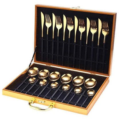 24-piece stainless steel flatware set with case – view 15