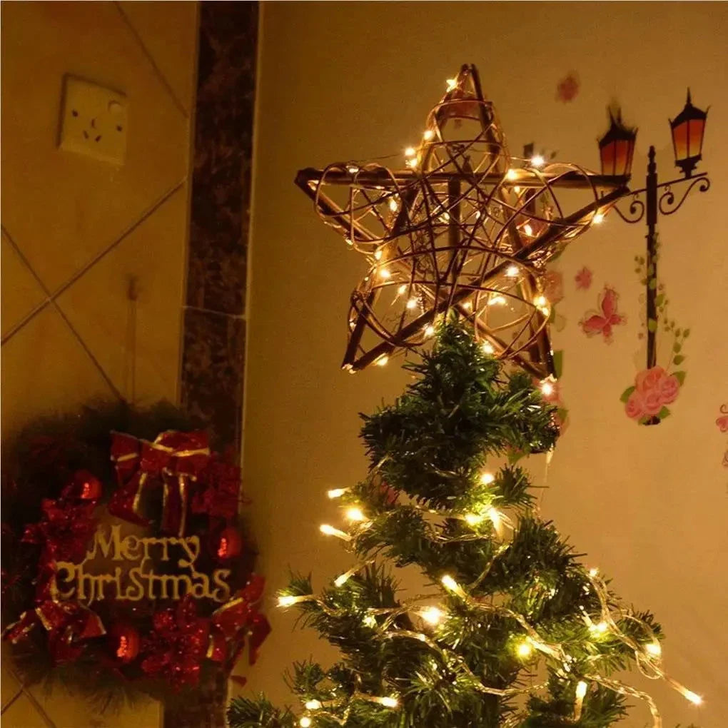 25cm Rustic LED Christmas Tree Topper Star – view 2