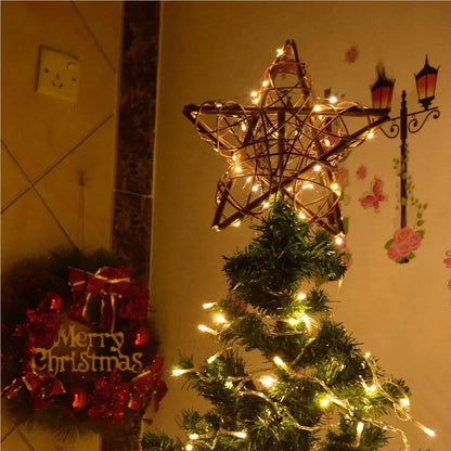 25cm Rustic LED Christmas Tree Topper Star – view 2