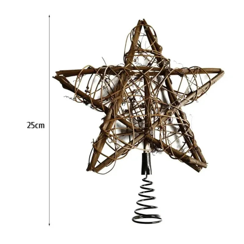 25cm Rustic LED Christmas Tree Topper Star – view 3