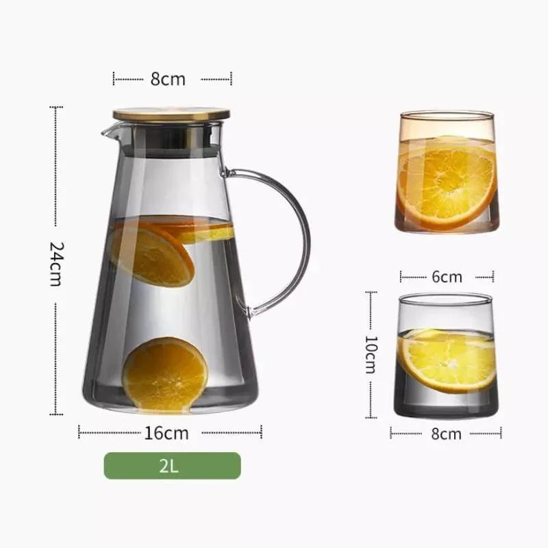 2L borosilicate glass serving pitcher – view 13