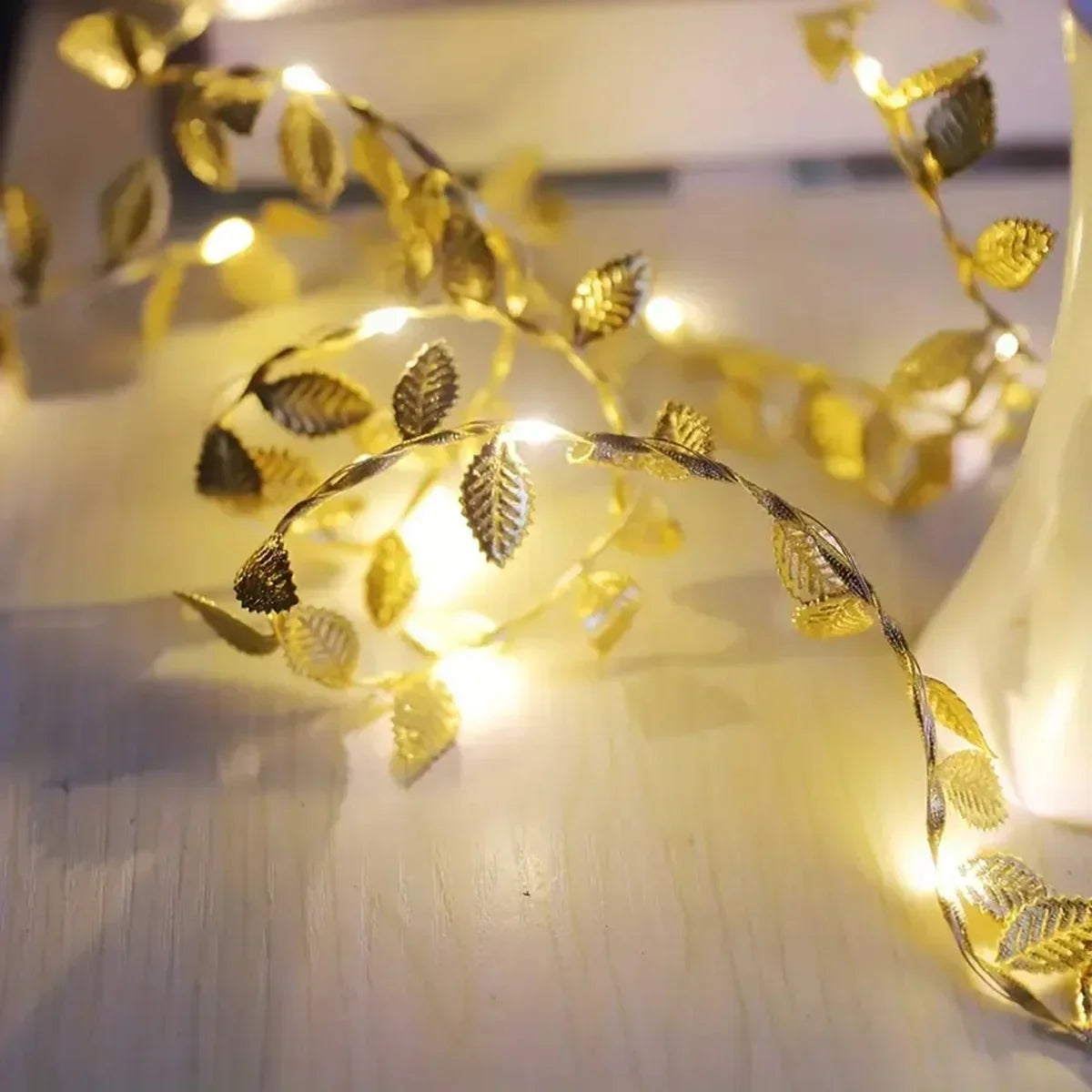 2m Gold Leaf LED String Lights – 20 LEDs – view 3