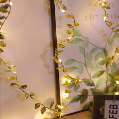 2m Gold Leaf LED String Lights – 20 LEDs – view 6