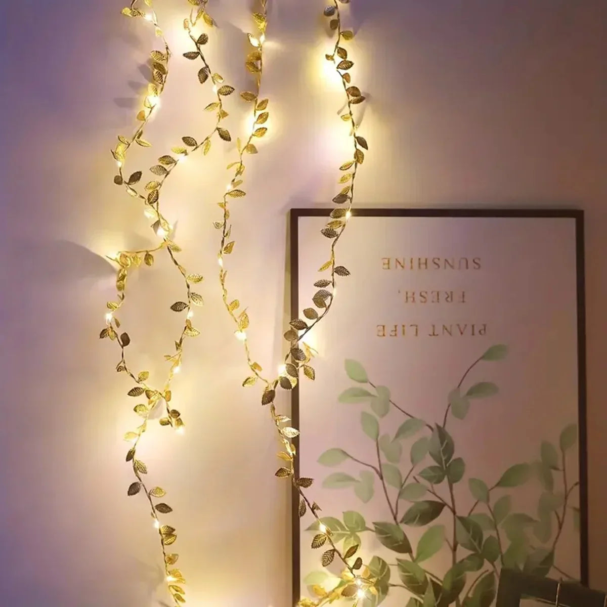 2m Gold Leaf LED String Lights – 20 LEDs – view 7