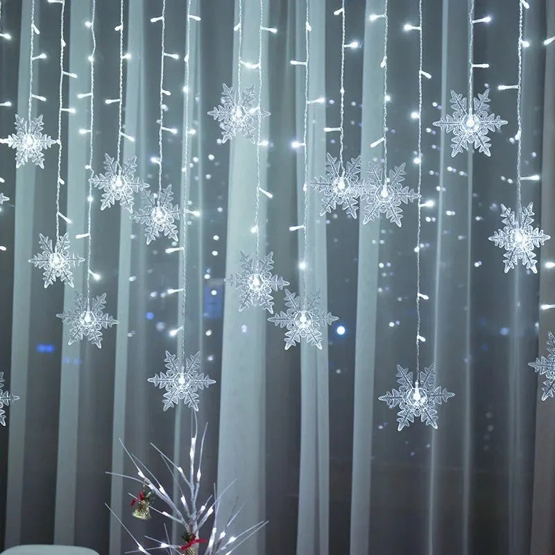3.2m Snowflake LED Curtain Lights – 8 Modes – view 3