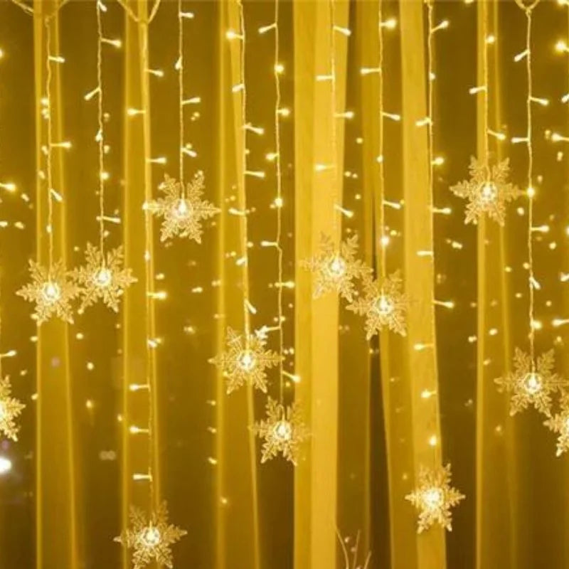 3.2m Snowflake LED Curtain Lights – 8 Modes – view 5