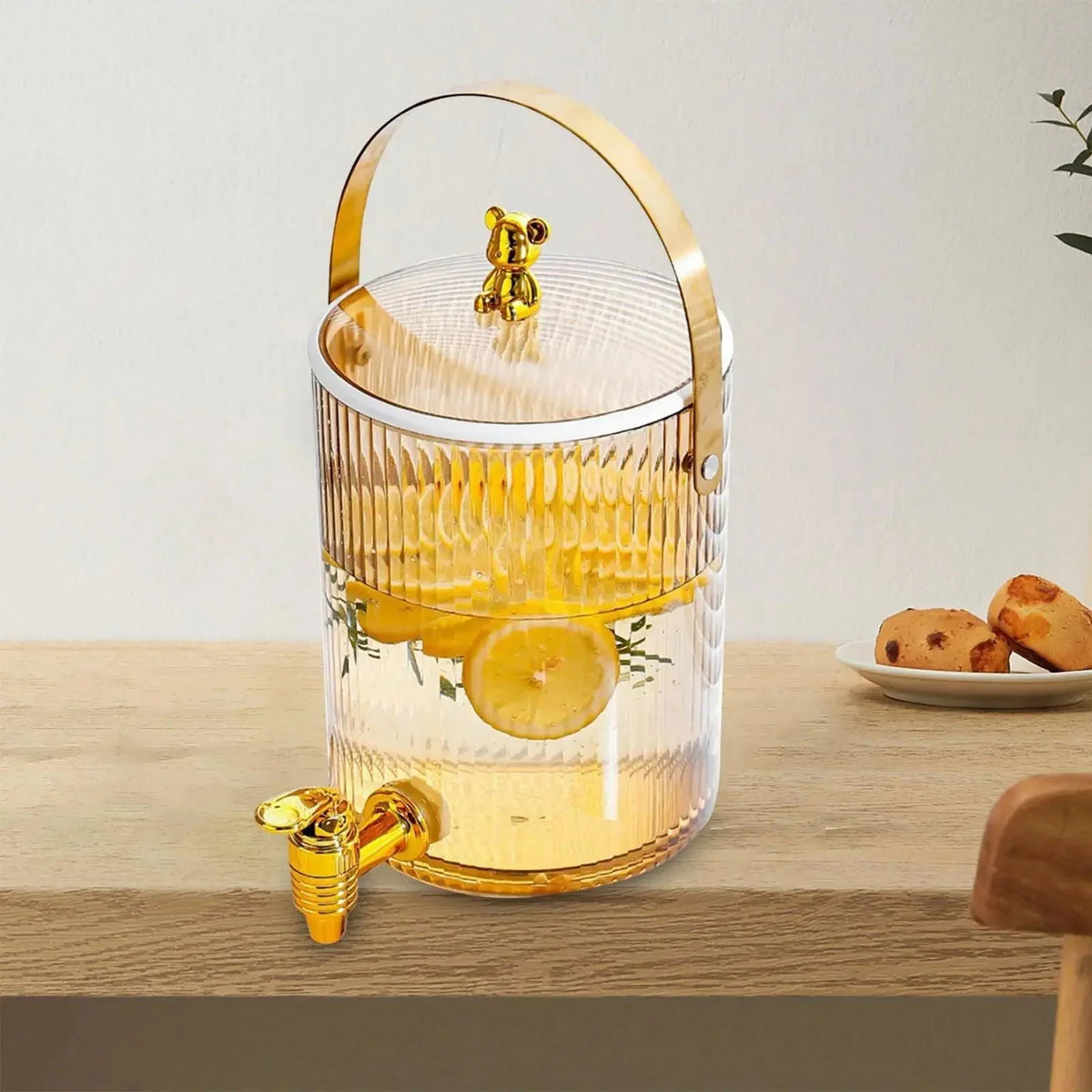 3.6L Clear Beverage Dispenser with Carry Handle – view 3
