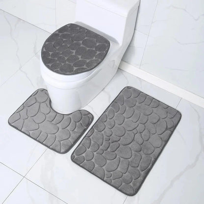 3-Piece Absorbent Non-Slip Bathroom Mat Set