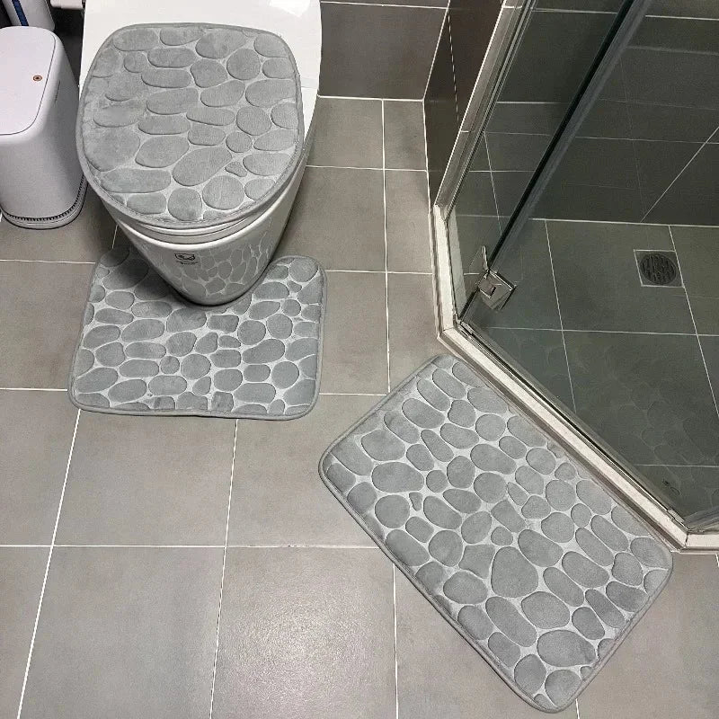3-Piece Absorbent Non-Slip Bathroom Mat Set – view 6