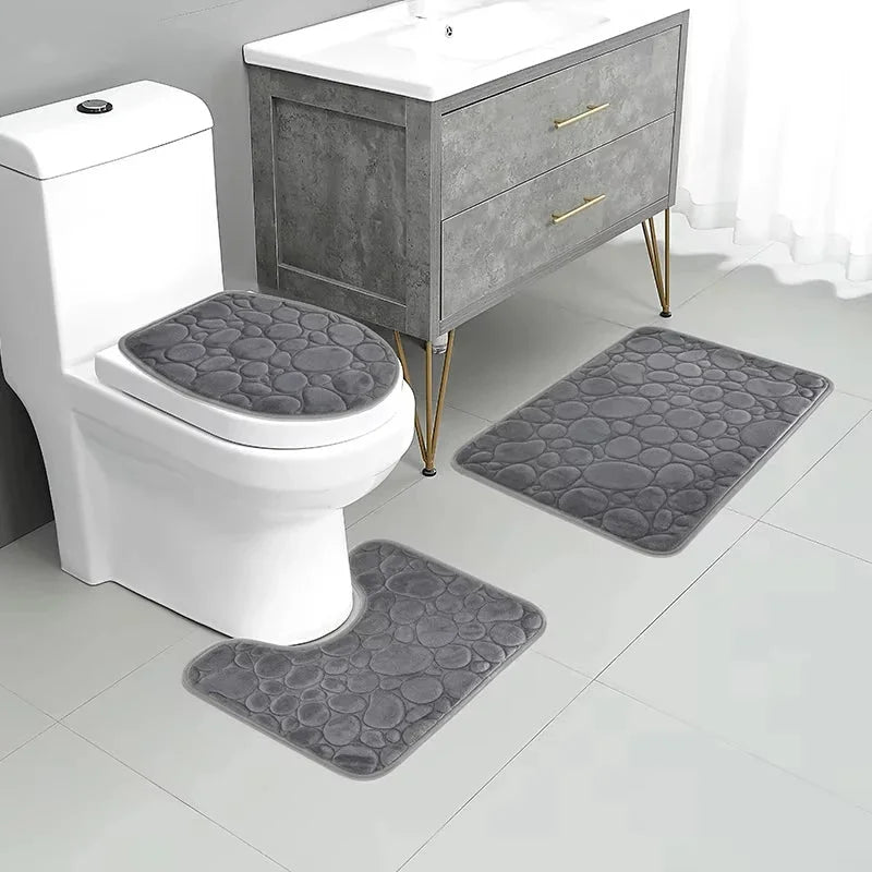 3-Piece Absorbent Non-Slip Bathroom Mat Set – view 11