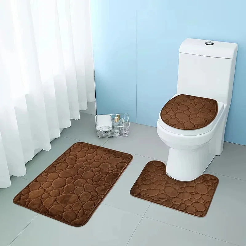 3-Piece Absorbent Non-Slip Bathroom Mat Set – view 12
