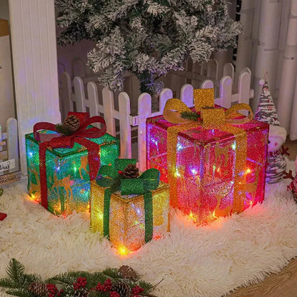 3-Piece Light-Up Christmas Gift Box Set – view 2