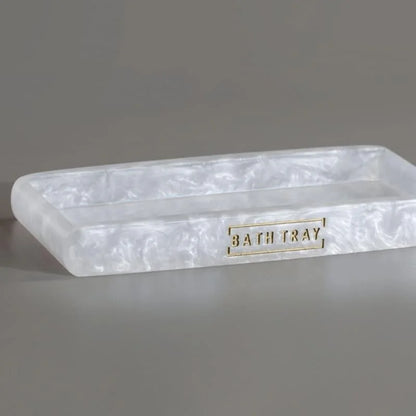 3-piece pearl resin bathroom set with Gold accents – view 5