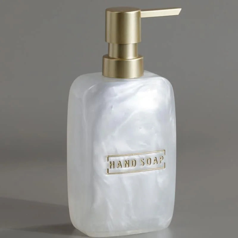 3-piece pearl resin bathroom set with Gold accents – view 6