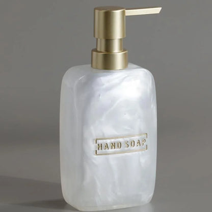 3-piece pearl resin bathroom set with Gold accents – view 6