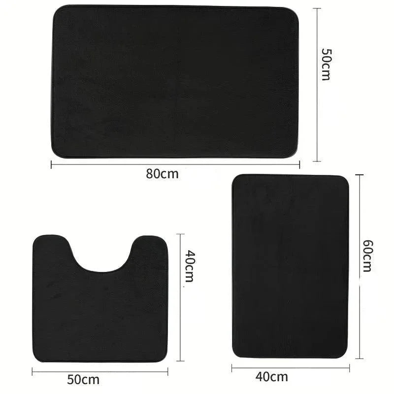 3-Piece Velvet Non-Slip Bathroom Mat Set – view 6