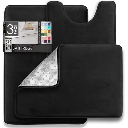 3-Piece Velvet Non-Slip Bathroom Mat Set – view 7
