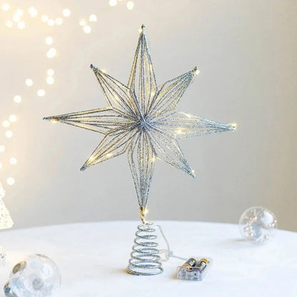 30cm Light-Up Christmas Tree Topper Star – Silver or Yellow
