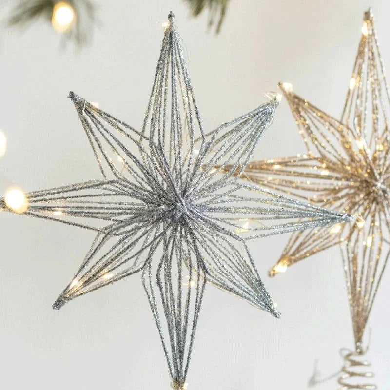 30cm Light-Up Christmas Tree Topper Star – Silver or Yellow – view 2