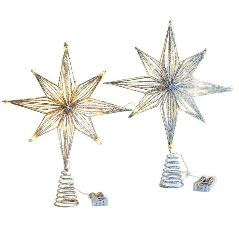 30cm Light-Up Christmas Tree Topper Star – Silver or Yellow – view 3