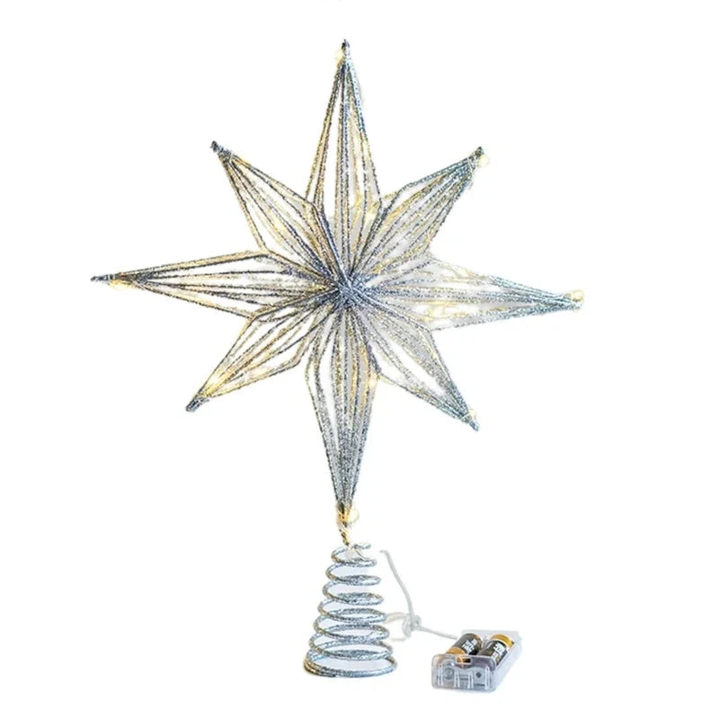 30cm Light-Up Christmas Tree Topper Star – Silver or Yellow – view 4