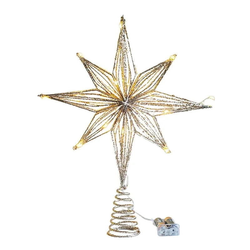 30cm Light-Up Christmas Tree Topper Star – Silver or Yellow – view 5