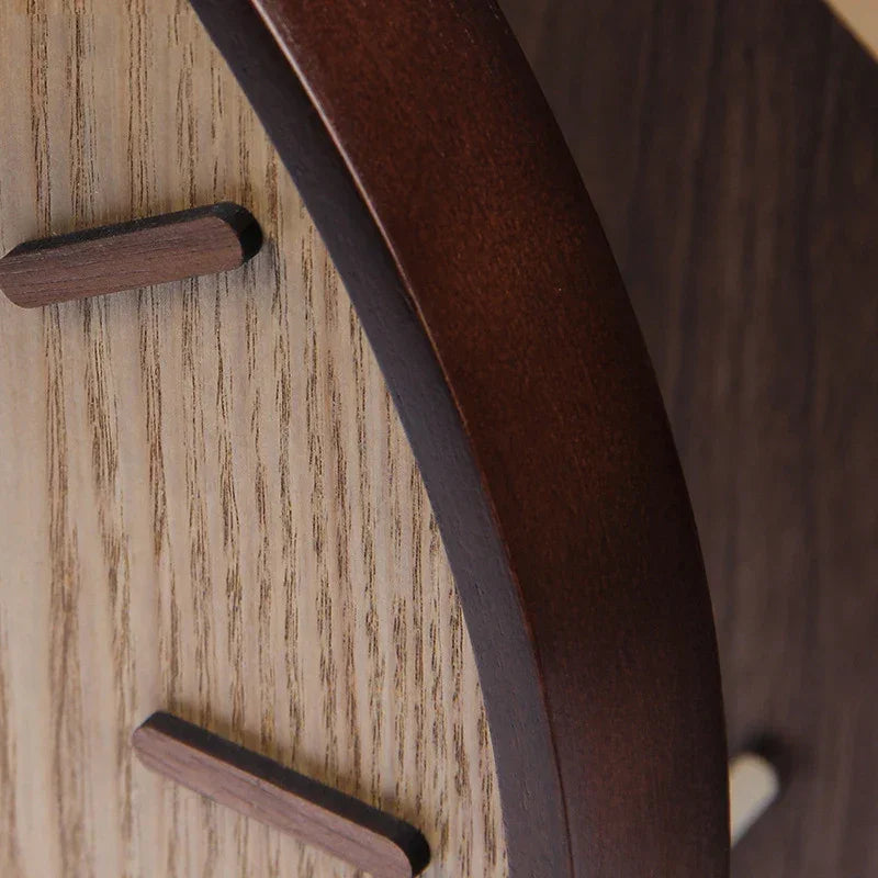 30cm Silent Wooden Wall Clock – Dark Wood – view 3