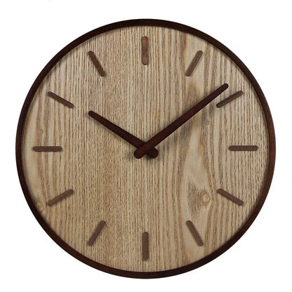 30cm Silent Wooden Wall Clock – Dark Wood – view 5